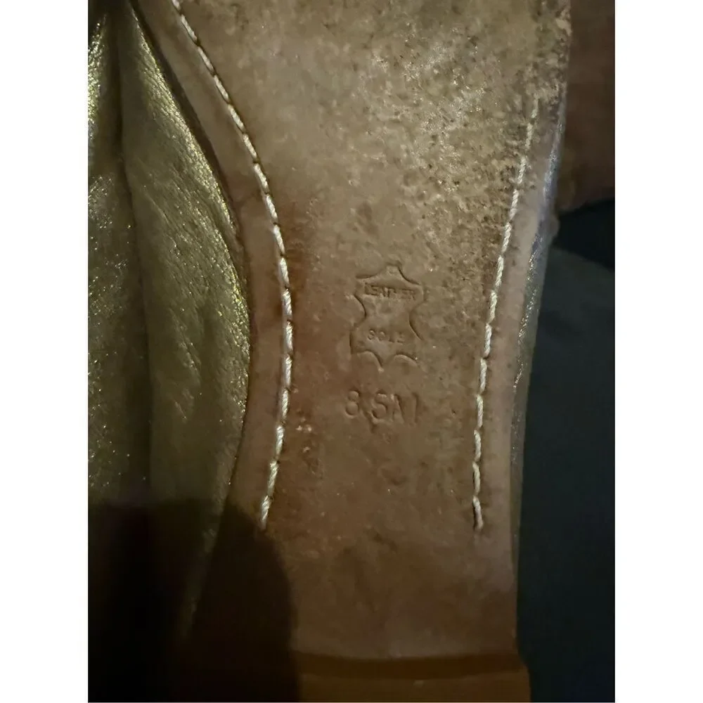 ✅Tory Burch chase Nappa Gold Lather Ballet Flats